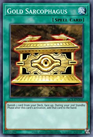 Gold Sarcophagus - (Noble Knights of the Round Table Promo) - (NKRT-EN041) - (Platinum Rare)