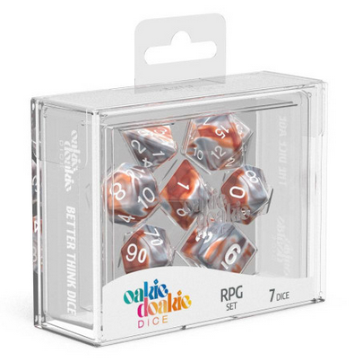 oakie doakie DICE RPG Set Gemidice: Silver-Rust (7)