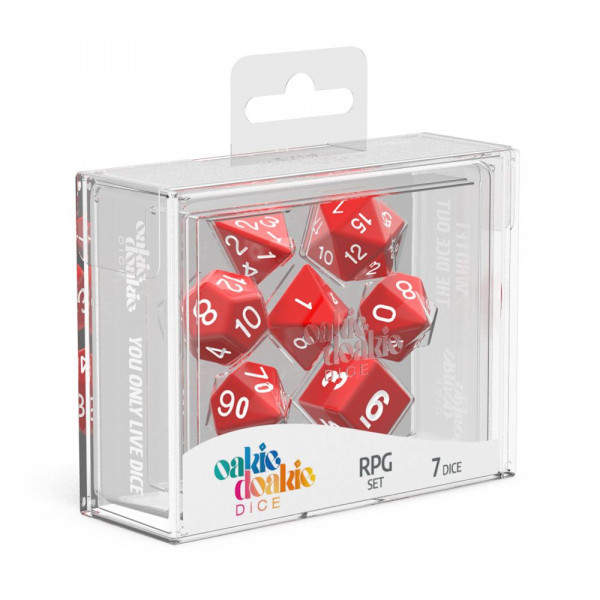 oakie doakie DICE RPG Set Solid: Red (7)