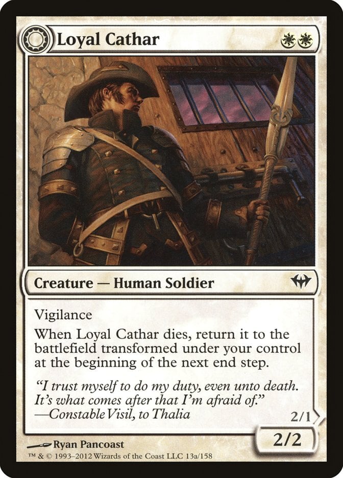 Loyal Cathar // Unhallowed Cathar - Dark Ascension-(013)